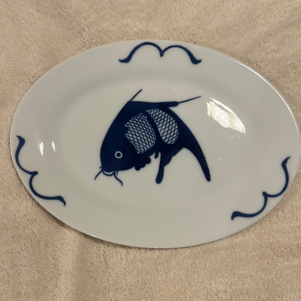 10x14 Koi design serving platter from Misty Rose
